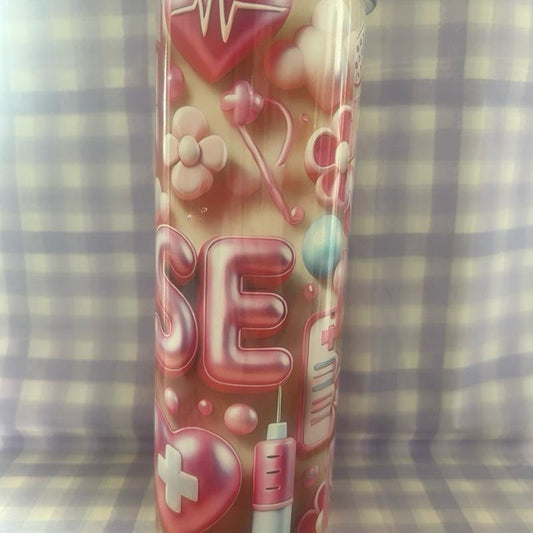 20 Oz. Stainless Steel Nurse Tumbler.