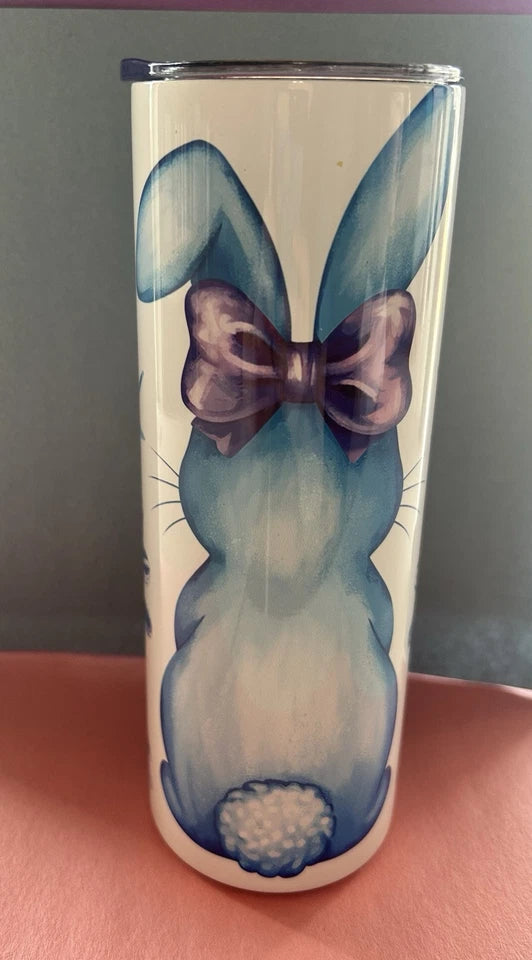 20 Oz. Stainless steel Blue bunny tumbler