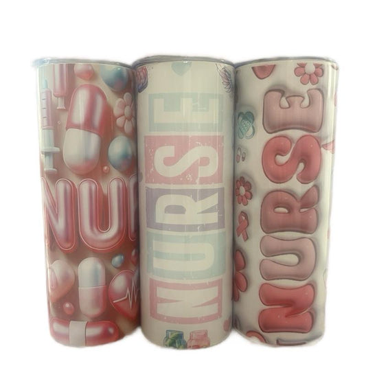 20 Oz. Stainless Steel Nurse Tumbler.