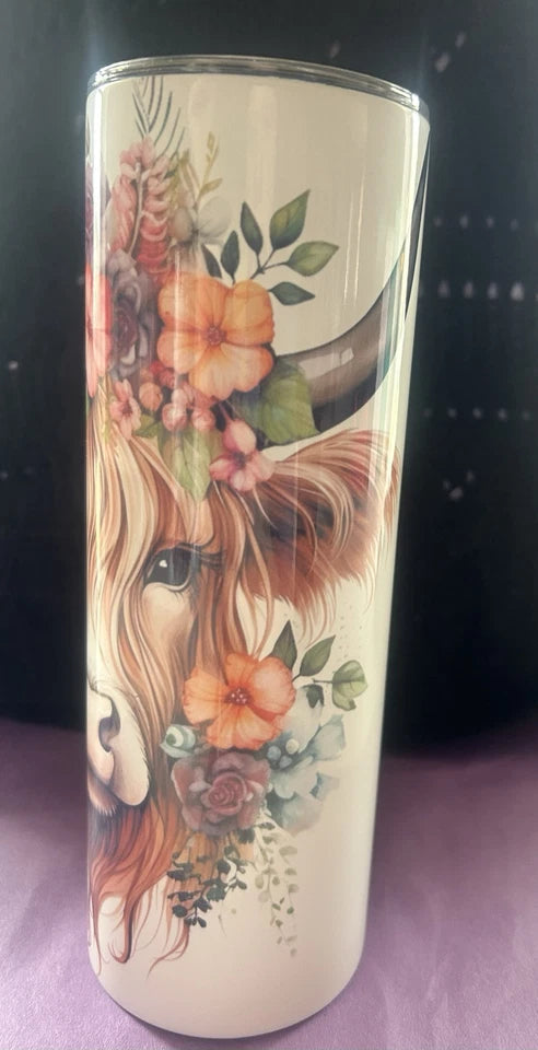 20 Oz Stainless Steel Highland Cow Tumbler