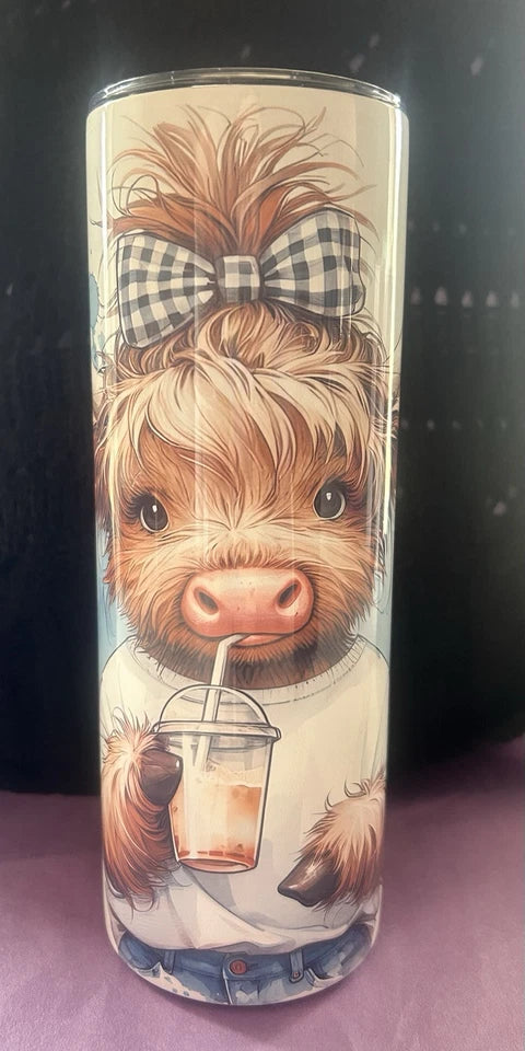 20 Oz Stainless Steel Highland Cow Tumbler